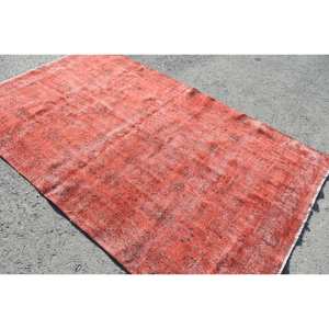 Alfombra turca de área grande de 9x12 roja Vintage de lana de látex de 10mm Rectangular para adolescentes de entrada, diseño de retazos A LA Hallway-5x8.3ft - Product Image 1