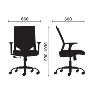 Chaise de bureau ergonomique HOM1008-03 avec dossier en maille, pivotante, hauteur réglable, base en plastique pour usage domestique ou chambre à coucher - Product Image 3