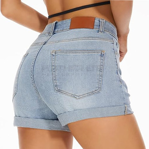 Pantalones cortos de moda para mujer personalizados 2024, pantalones cortos vaqueros de algodón de Color personalizados para mujer, pantalones cortos transpirables - Product Image 2