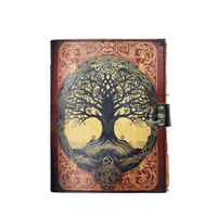 400 Page Grand Yggdrasil Imprimé Arbre de Vie Journal En Cuir Vintage Grimoire Livre Des Ombres Cahier Sorcellerie Wicca Cadeau