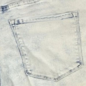 Pantalones cortos de mezclilla no elásticos de tiro bajo azules personalizados, pantalones cortos de estilo recto para mujer 100% algodón de alta calidad para mujer - Product Image 5