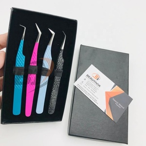 Juego de pinzas de belleza sostenibles al por mayor de alta calidad, pinzas de extensión de pestañas de volumen superventas, OEM personalizado - Product Image 6