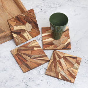 Wholesale Premium Brown Wooden Tea <b>Coasters</b> <b>for</b> Tea Cups Bulk Table <b>Coasters</b>, <b>Drink</b> Mats <b>for</b> Hot & Cold Beverages - Product Image 2