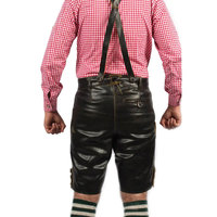 Haute personnalisé bavarois Lederhosen allemand porter en cuir suédé fait Shorts nouveau cuir suédé de vache Lederhosen Shorts Costumes bavarois