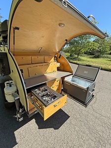 Teardrop Off-Road Camper Trailer Independent Aluminum Alloy Construction Expandable Feature for <b>Camping</b> Travel 4 Person Capacity - Product Image 4