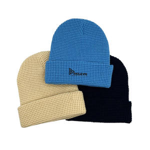 Thermal <b>Beanie</b> <b>Skull</b> Cap Waffle Knit <b>Beanies</b> Hats With Custom Label Design Knitted Winter Hat Support Customization <b>Beanie</b> Caps - Product Image 4