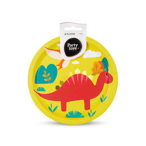 Platos de Plástico con Dibujos Animados de Dinosaurios para Fiestas, 17 cm, Paquete de 8, Vajilla - Product Image 2