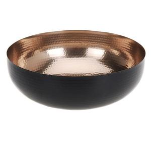 Accessoires de cuisine, bol à fruits, finition dorée et noire, plat de service, bols en métal ondulés décoratifs pour l'affichage de noix, style unique - Product Image 1