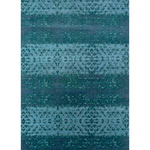 Alfombra Grande de Lana Anudada a Mano Aprezo Azul con Medallón 3D y Patrón Rectangular Abstracto para Sala de Estar - EPR-9006 - Product Image 1