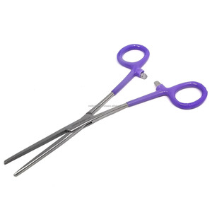 Pinza Hemostática Medivolve de 7 Pulgadas, Recta, Mango Morado con Agarre de Vinilo, Acero Alemán, Manual, Reutilizable, Grado Médico Quirúrgico - Product Image 5