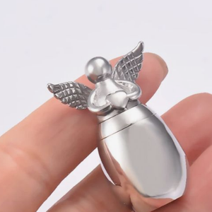 Angel Wings Shiny Polished Aluminum Metal Keepsake Urn For <b>Funeral</b> <b>Supplies</b> Ash Storage Jar Metal Urns Adult Pet Urn - Product Image 5