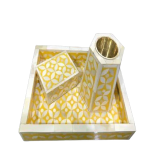 Mop Best Quality Handicrafts Mother of Pearl Inlay Tray <b>Box</b> Incense Burner Set Mop Mubkhar Ramadan Gift Indian Manufacturer - Product Image 1