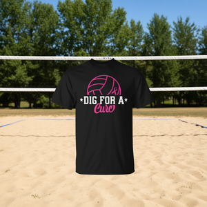 T-shirt da donna rosa per la consapevolezza sul cancro al seno - Collezione promozionale Dig for a Cure - Abbigliamento da pallavolo - Product Image 3