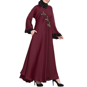 Robe musulmane Abayas Style Quatre Saisons Polyester Personnalisé OEM et ODM pour Femmes Meilleure Qualité Respirant Couleur Unie Femmes Grandes Tailles - Product Image 1