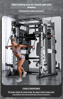 Equipo de fitness con estructura de pórtico, máquina Smith multifuncional, equipo para sentadillas, estructura de empuje horizontal, dispositivo de entrenamiento integral