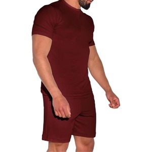 Ensemble de vêtements de détente pour hommes, t-shirt et short en coton pour l'été, coupe confortable, design personnalisé, vente en gros disponible - Product Image 2