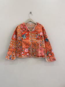 Chaqueta Corta Acolchada de Algodón Estilo Urbano para Mujer, Chaqueta Corta Hecha a Mano con Parches para Mujer - Product Image 1