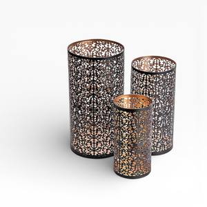 Ensemble moderne de trois bougeoirs en argent avec un design artistique en découpe d'arbre - Product Image 3