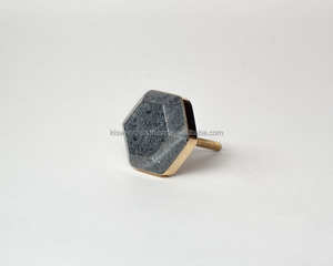 Bouton de tiroir rond en résine et marbre Standard et élégant Poignée de meuble Bouton en bois de marbre de luxe à des prix abordables - Product Image 4