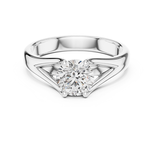 Modern Classic Round Cut Moissanite Engagement Ring Rose Gold Alloy Split Shank Design Elegant <b>Bridal</b> Wedding Jewelry - Product Image 4