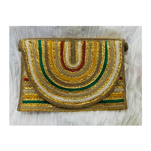 High Quality Women's Long Cotton Jute Clutch Wallet Beading Shell Tassel Zipper Closure Embroidery Indian Fashion Accessory Lock - Product Image 4