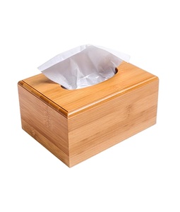 Tissue Box Cover <b>Bamboo</b> Wooden Environmental Protection Home Tissue <b>Container</b> Towel Napkin Tissue Holder Case - Product Image 1