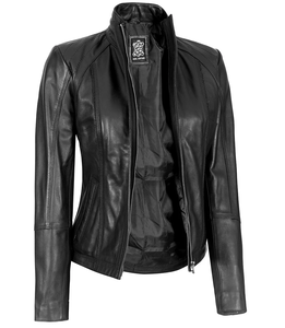 Veste en jean en peau de mouton pour femme, vente en gros transfrontalière 2024, veste en cuir vintage de qualité supérieure pour femme, veste en cuir PU pour l'hiver - Product Image 2