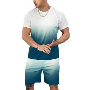 Wholesale <b>Men's</b> Gym Sportswear Cotton 2-Piece Set Knee-Length <b>T</b>-<b>Shirt</b> <b>and</b> <b>Shorts</b> Plus Size - Product Image 1