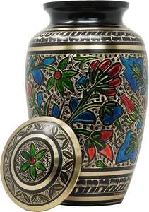 โกศทองเหลืองสำหรับขี้เถ้ามนุษย์ขนาดผู้ใหญ่งานแกะสลักศพโกศใส่ถุงกำมะหยี่ - Product Image 4