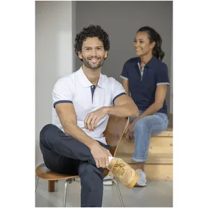 Polo homme Morgan bicolore personnalisé pour merchandising promotionnel - Product Image 6
