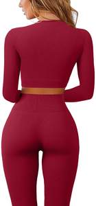 ชุดออกกำลังกายเลกกิ้งไร้รอยต่อแขนกุด2ชิ้นสำหรับฤดูหนาวชุดเล่นโยคะของผู้หญิงกำหนดแบรนด์ได้เอง - Product Image 2