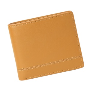 Portefeuille de taille courte en cuir de vache pour hommes de haute qualité 9x12.5cm fermeture à glissière avec motif de fil et porte-cartes pour le voyage - Product Image 1