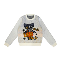 Pull en molleton à col rond personnalisé de bonne qualité, motif personnalisé, pull fait main, design personnalisé pour fille