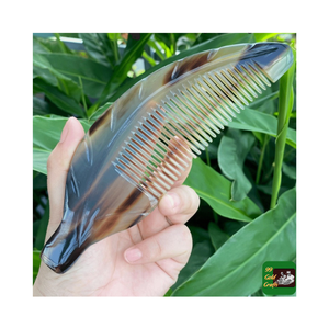 Peigne en corne de buffle de grande taille de meilleure qualité fabriqué à la main par Tayyab pour la coiffure et le toilettage Agate - Product Image 6