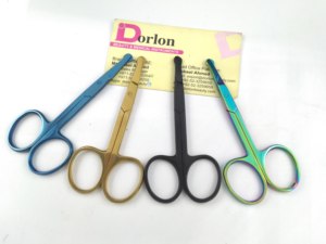 Petits ciseaux personnaliser les finitions au plasma ciseaux de manucure en acier inoxydable ciseaux à sourcils ciseaux à poils de nez avec pointes émoussées - Product Image 3