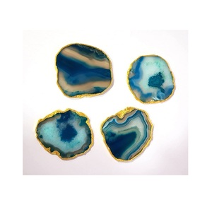Decorative Fancy Marvelous Irregular Shape <b>Coaster</b> Wholesale Stylish Customized logo Print Agate Stone Table <b>Coasters</b> - Product Image 1