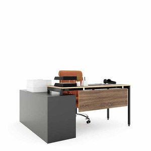 Escritorio Ejecutivo Slean HBSL026 con Base de Madera Contrachapada y Patas de Hierro, Categoría de Productos: Abrigos para Mujer - Product Image 3