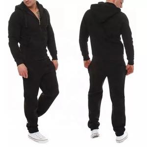 High Quality Unisex 100% Cotton Fleece Jogger <b>Windbreaker</b> Sets Men's Autumn Season Hooded Sweatsuits - Product Image 4