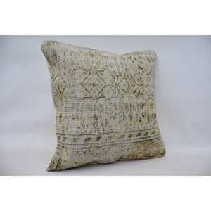 Beige Kantha Patchwork Wool Pillow 28x28 Inch Luxury Rustic Design Vintage Fluffy Embroidered Printed Woven <b>18x18</b> Luxury Square - Product Image 2