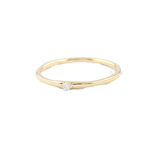 Anillo de Compromiso Solitario Clásico, Diamante Claridad SI, Oro Amarillo de 14K para Fiestas, Aniversarios, Fabricante Directo - Product Image 4