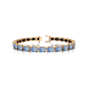 Bracelet de tennis fait à la main en pierre de lune naturelle 10 carats 14 carats 18 carats ensemble de broches en or massif bracelet de tennis unisexe grossiste - Product Image 5