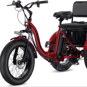 Due posti triciclo elettrico per adulti, pieghevole 3 ruote bici elettrica con sedile del passeggero, 48V 15Ah batteria - Product Image 1