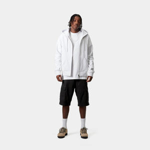 Vente en gros de shorts cargo solides pour hommes taille élastique style de rue décontracté en coton éponge français tissu à séchage rapide respirant haut - Product Image 3