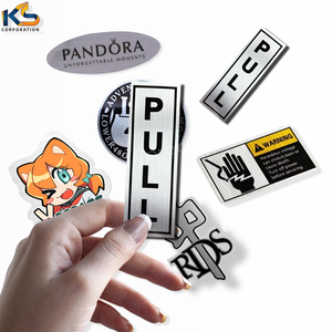 Pincel de vinilo adhesivo fuerte personalizado, pegatina metálica impresa personalizada plateada, logotipo personalizado, etiqueta adhesiva de plata cepillada impermeable - Product Image 2