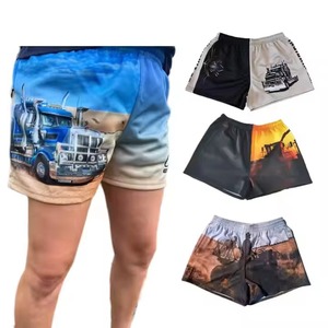 Shorts de rugby personnalisés 100% polyester pour hommes, respirants, à séchage rapide, shorts d'entraînement de football, taille élastique, shorts de sport à poche avant - Product Image 3