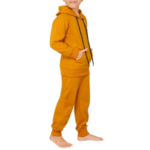Ensemble de survêtement pour enfants en coton 100% uni de qualité supérieure, deux pièces, sweat-shirt à capuche, ensemble de vêtements de sport pour filles, hiver 2026 - Product Image 3
