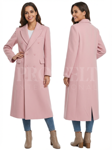 Manteau mi-long en laine mélangée de qualité supérieure, à double boutonnage, doublure douce et luxueuse, confortable, lourd, chaud pour l'hiver - Product Image 5