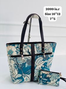 Bolso de mano para mujer con tela estampada Handblock Partición única Frontal 2 bolsillos con cremallera Tamaño 16 \ "12 \" 7 \ "5 Modelo No. 2099 - Product Image 2