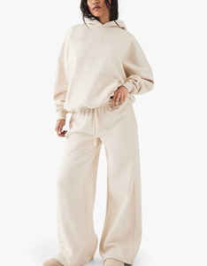 Vêtements de sport d'hiver Séchage rapide Fitness Jump Exercise Ensemble 2 pièces Coton French Terry Tenues athlétiques pour femmes Pull Survêtement - Product Image 2