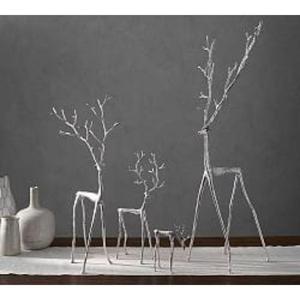 Ferme Moderne Grand Bois De Renne Sculpture Décoratif Accents De Table Petit Moyen Grande Taille Noir Renne Objets - Product Image 2